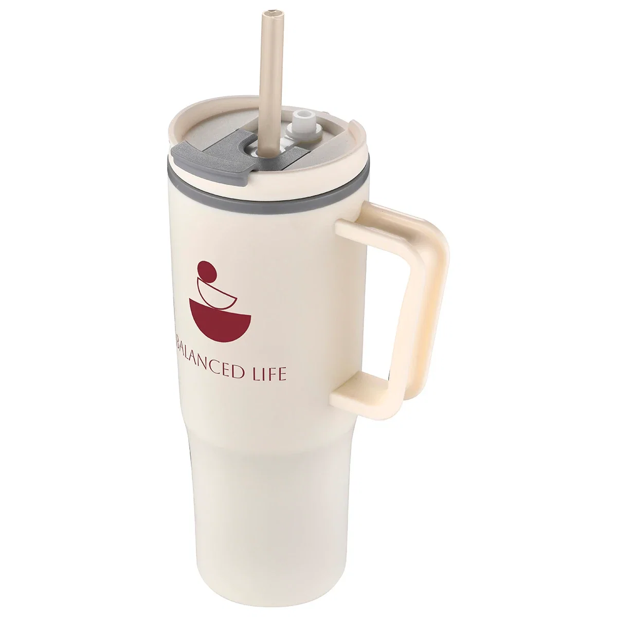 Sofia mug shown in cream with a sample logo imprint