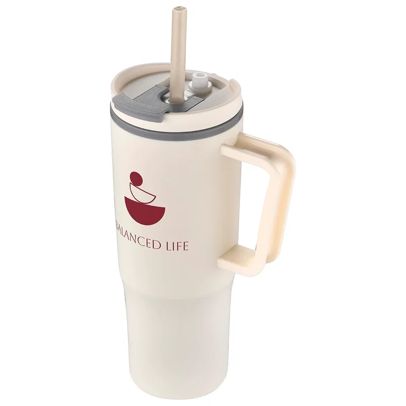 Sofia mug shown in cream with a sample logo imprint