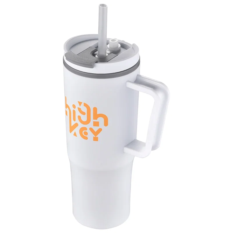 Sofia mug shown in white with a sample logo imprint