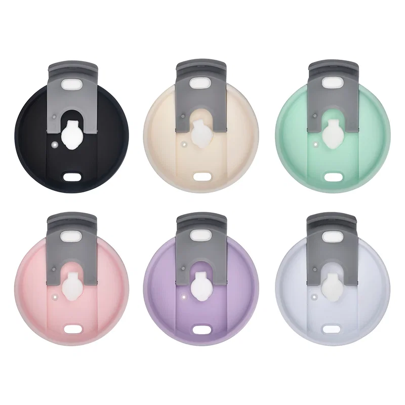 Top-down view of the Sofia mug's lid in six available colors