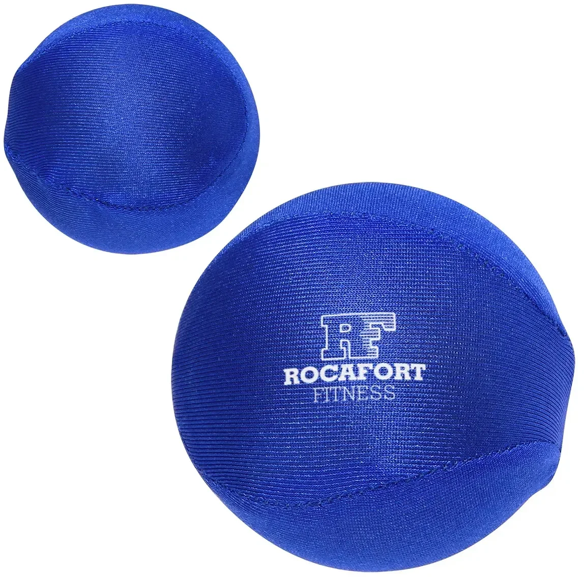 Branded Soft Fabric Stress Ball, close-up of the soft fabric exterior and logo imprint area