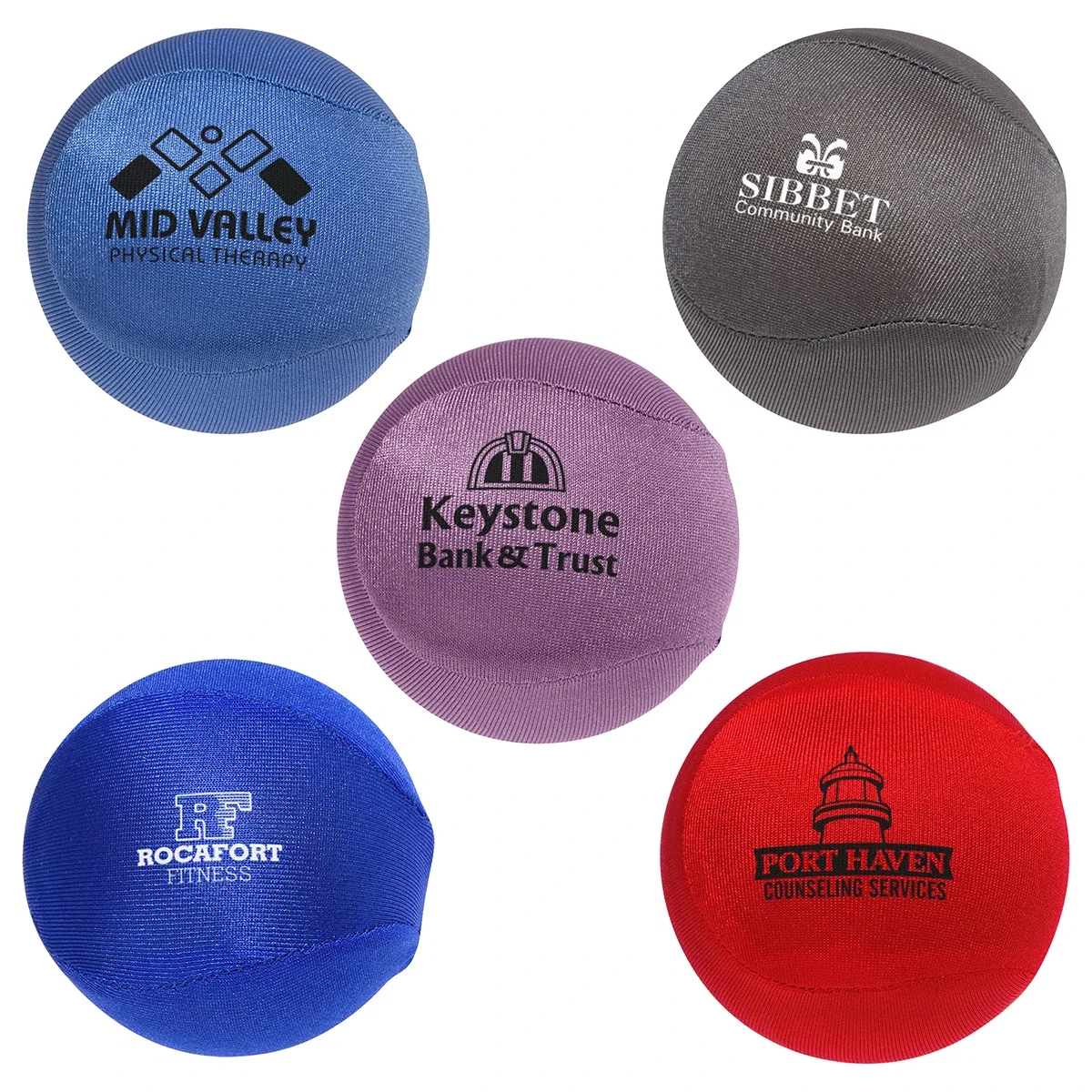 Promotional Soft Fabric Stress Ball squeeze toy, alternate view of the fabric-wrapped ball