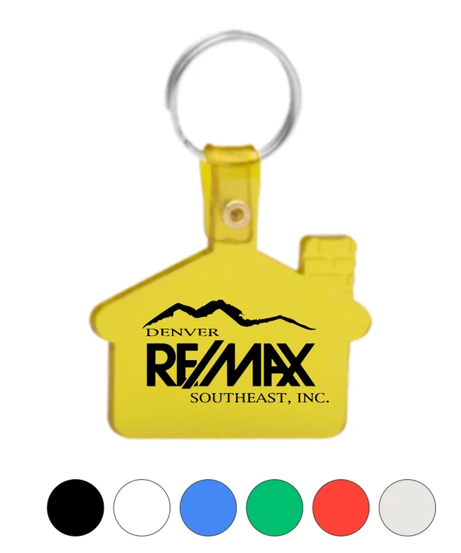 Soft House-Shaped Key Tag with Keychain Ring β view 1