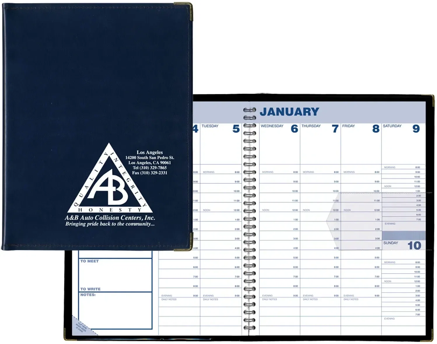 Custom Softouch Sewn Diary with Metal Corners — view 3