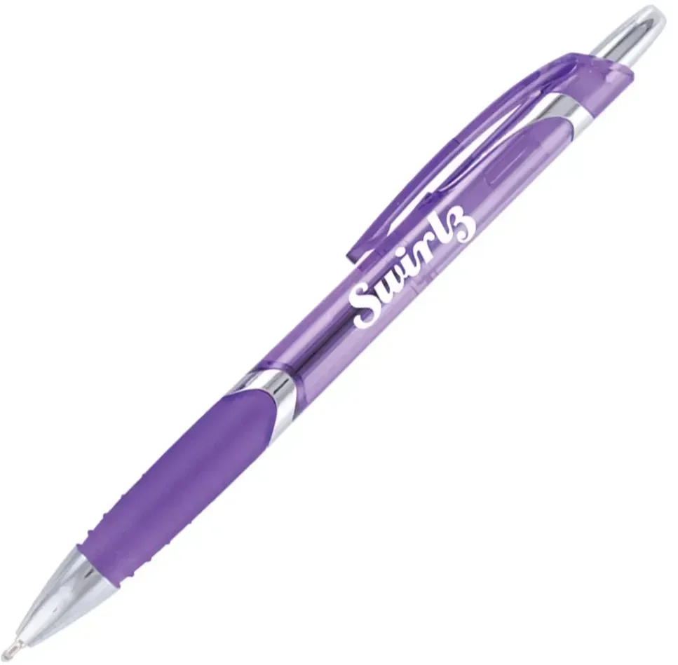 Solana Clear Barrel Click Pen (Black Ink) — view 3