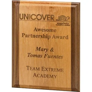 Solid Walnut Laser-Engraved Award Plaque
