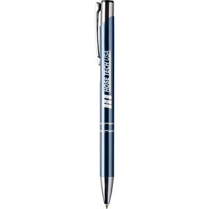 Metal Ballpoint Pen with Glossy Silver Finish, 5 13/32" L