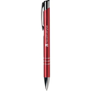 Metal Ballpoint Pen with Shimmering Finish, Silver Accents