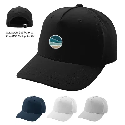 Recycled fabric cap with a curved brim and six-panel crown