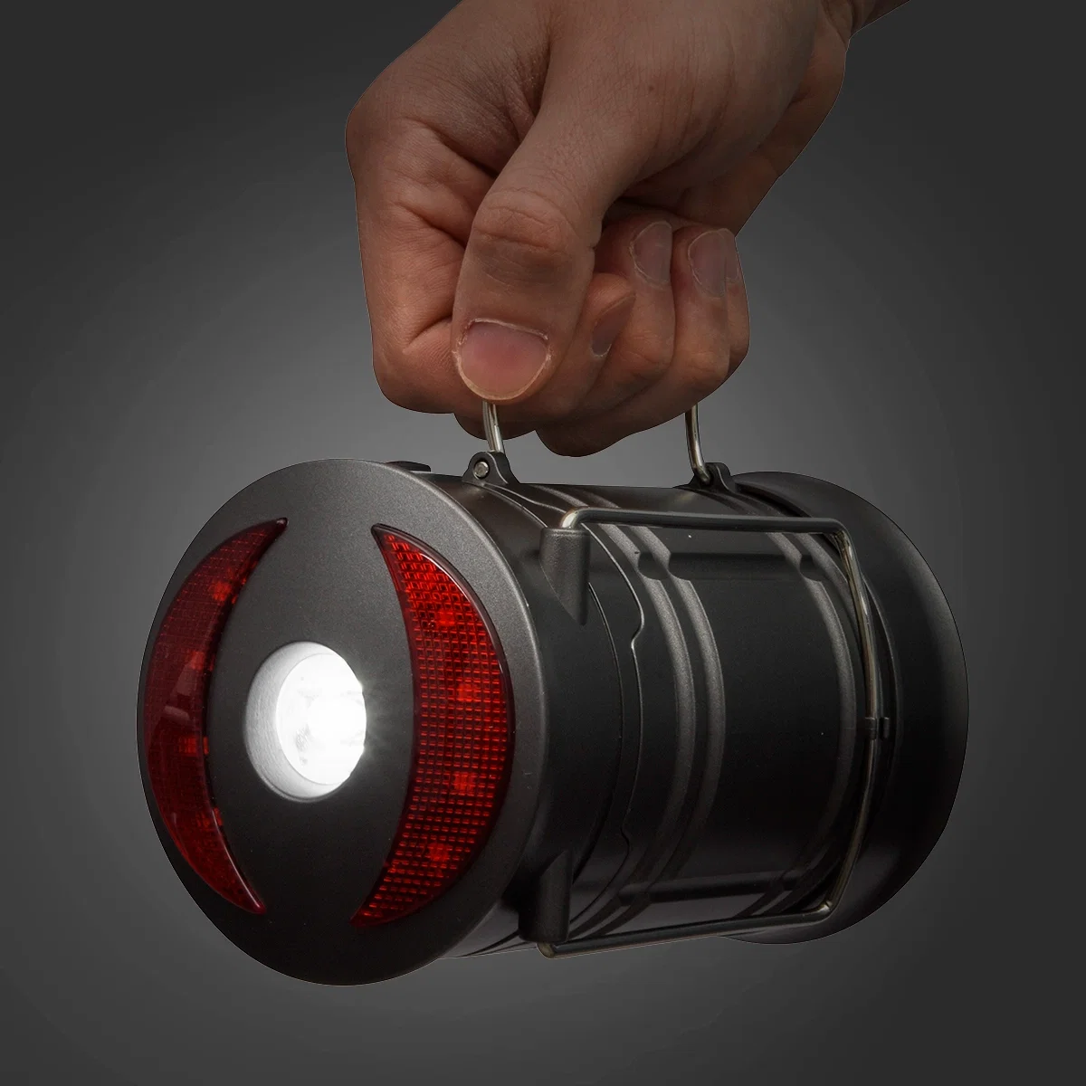 Top cap pulled up to switch the light on