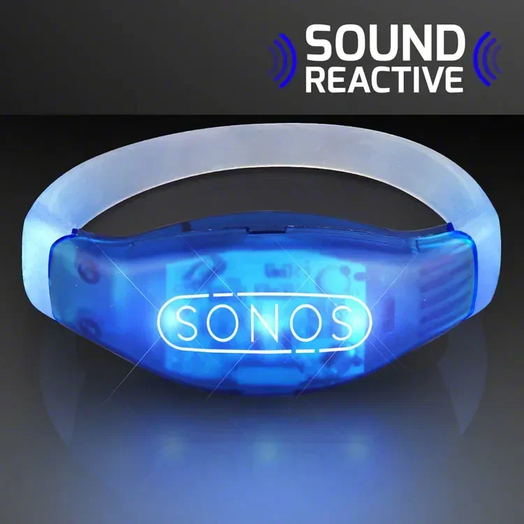 Sound Activated Light Up Blue LED Flashing Bracelets — view 3