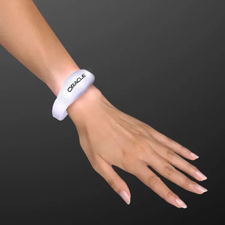 Sound Activated Light Up White LED Flashing Bracelets — view 3