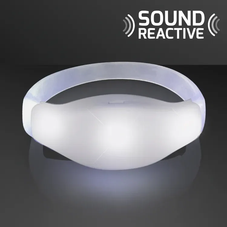 Sound Activated Light Up White LED Flashing Bracelets — view 4