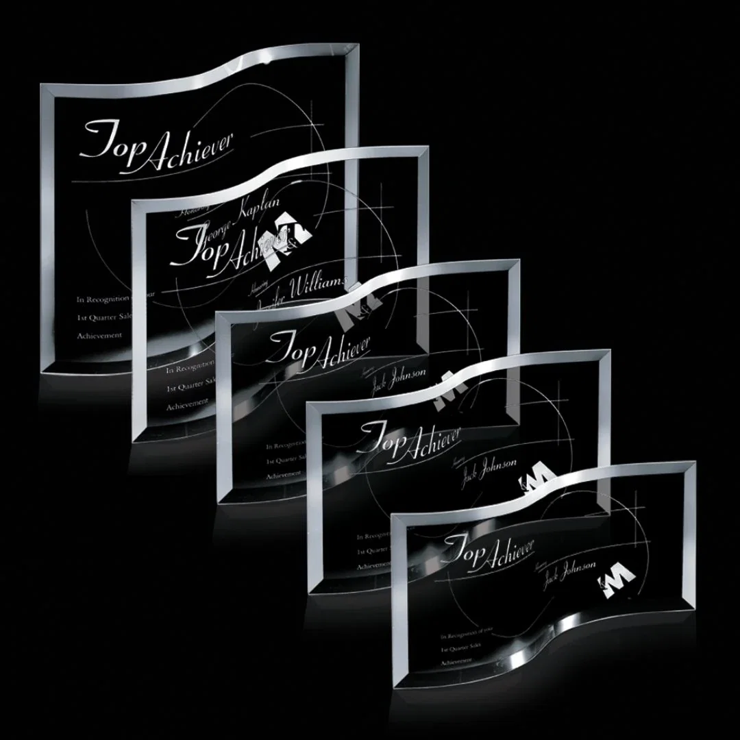 Custom Starfire Crystal Crescent Award, awards for corporate award ceremonies