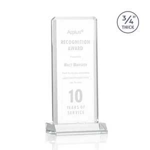 Starfire Crystal Vertical Award with Double-Beveled Edges