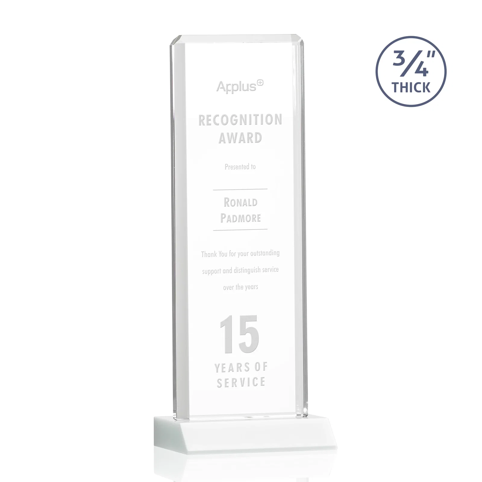 Promotional Starfire Crystal Vertical Award with Double-Beveled Edges, awards for graduation ceremonies