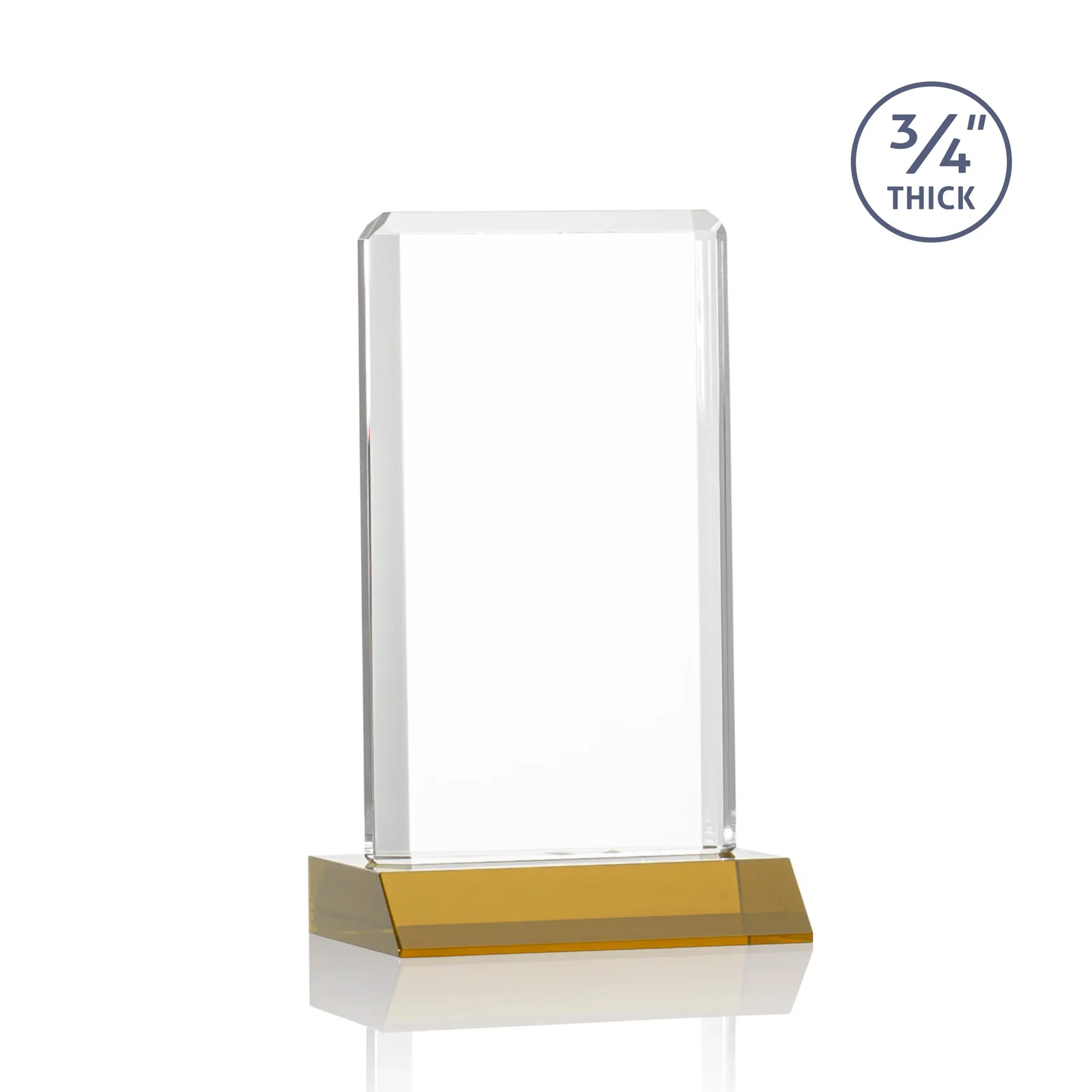 Customized Starfire Crystal Vertical Award with Double-Beveled Edges, awards for graduation ceremonies
