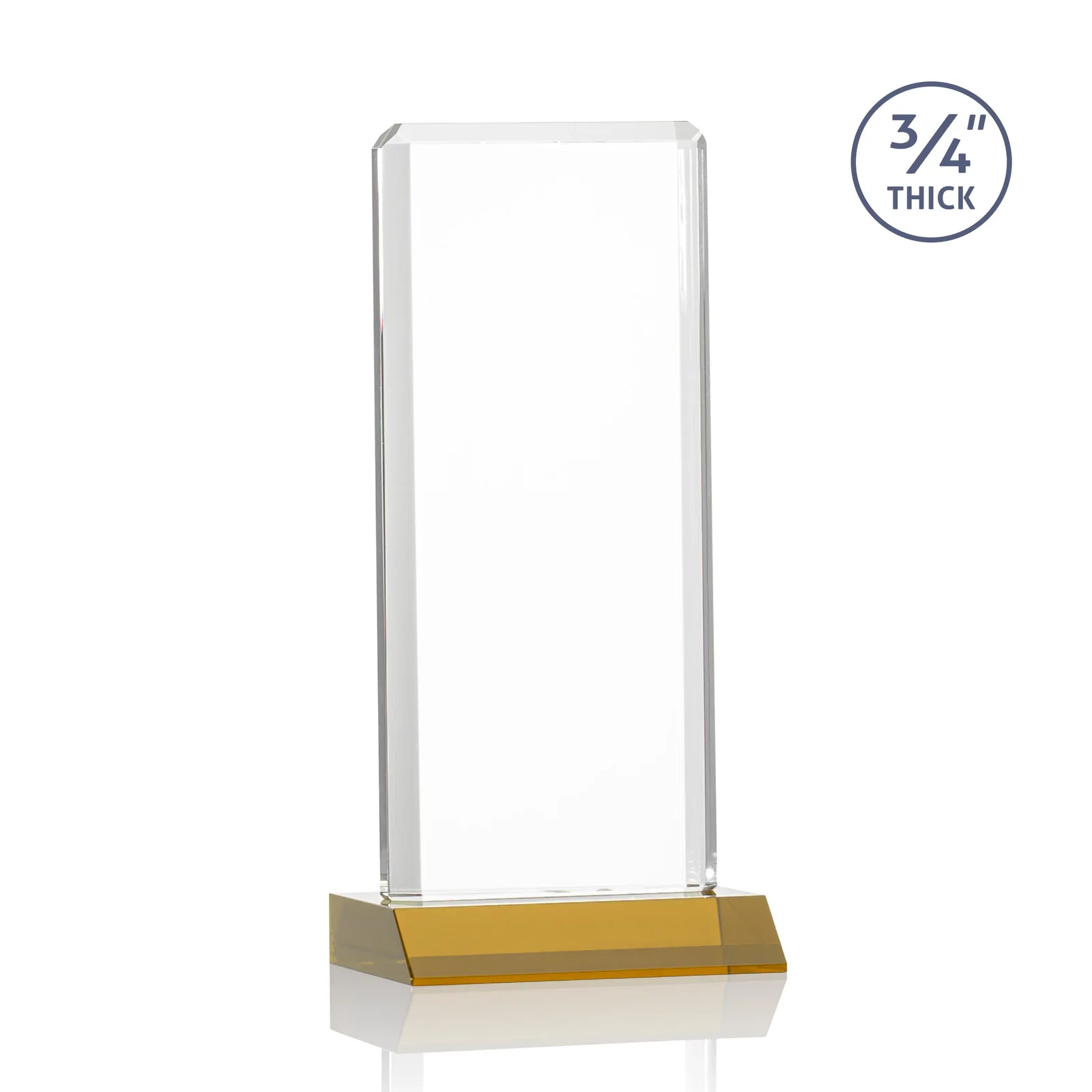 Customized Starfire Crystal Vertical Award with Double-Beveled Edges, awards for safety achievement programs