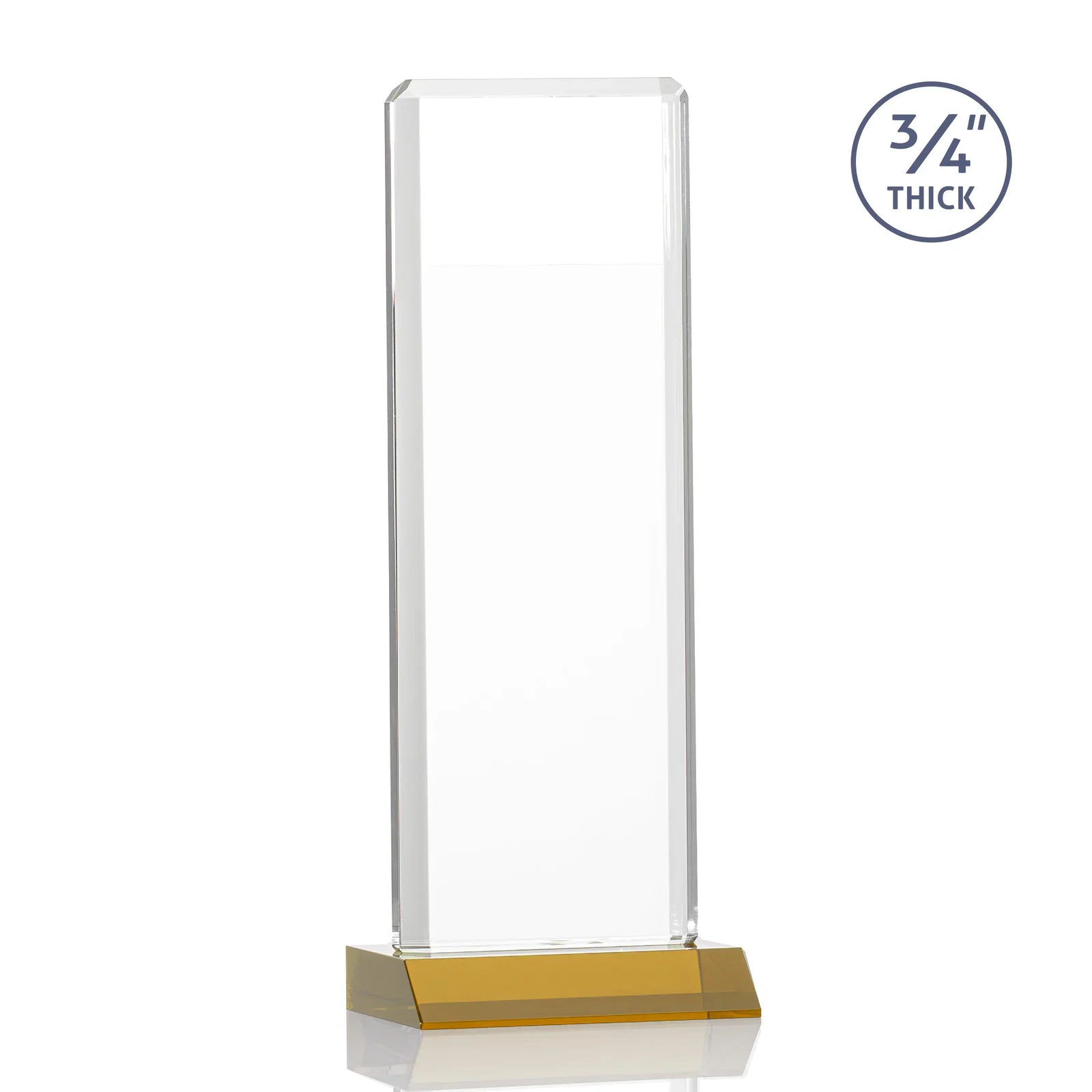 Customized Starfire Crystal Vertical Award with Double-Beveled Edges, awards for volunteer appreciation