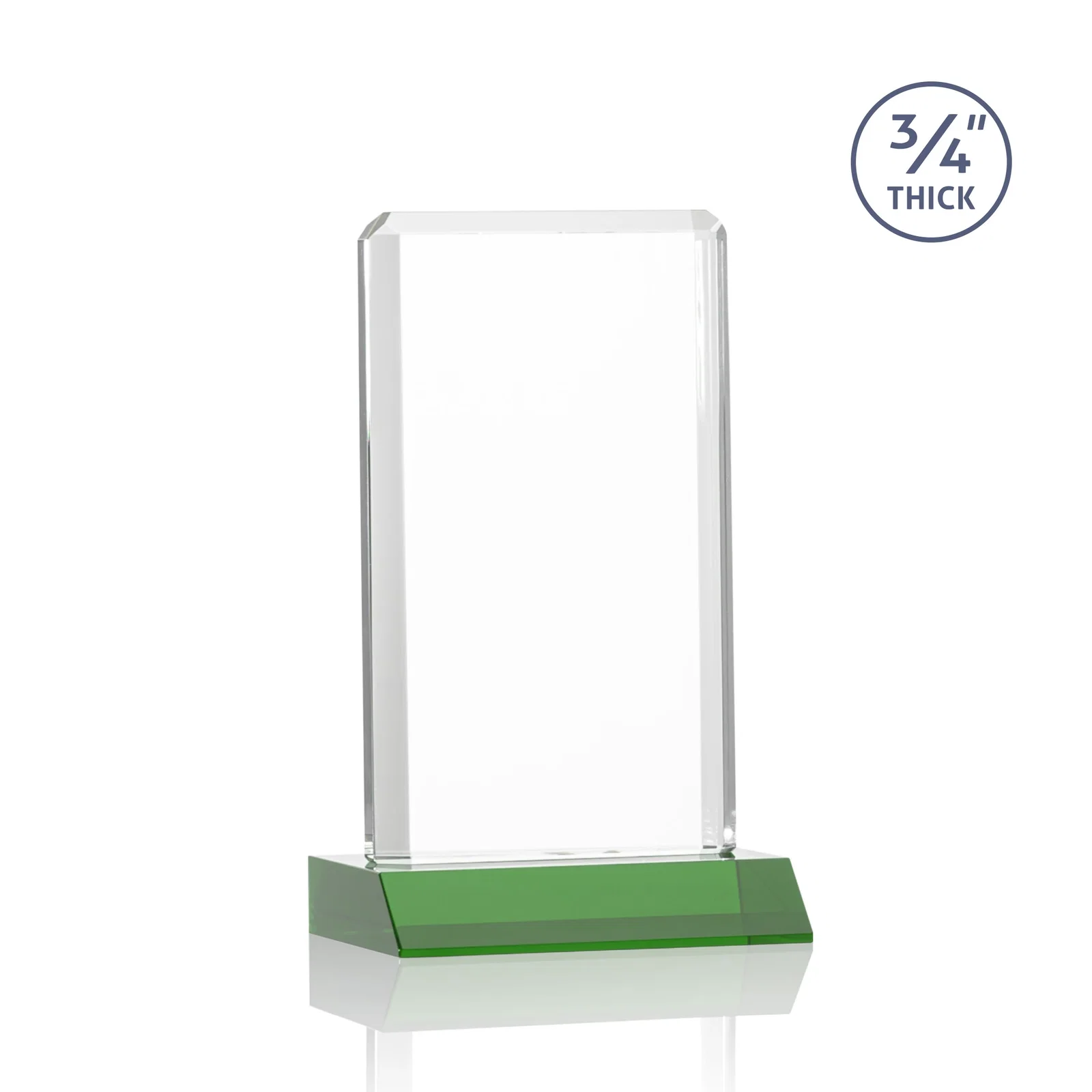 Customized Starfire Crystal Vertical Award with Double-Beveled Edges, awards for dealer and partner awards