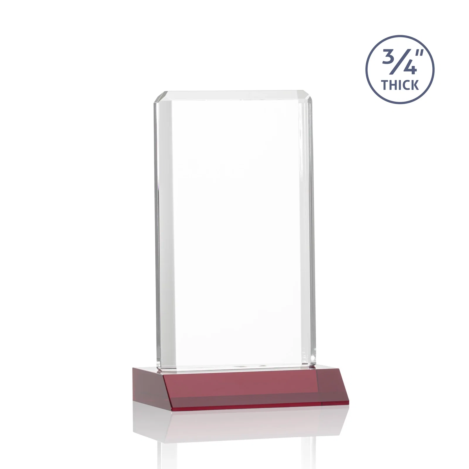 Custom engraved Starfire Crystal Vertical Award with Double-Beveled Edges, awards for graduation ceremonies
