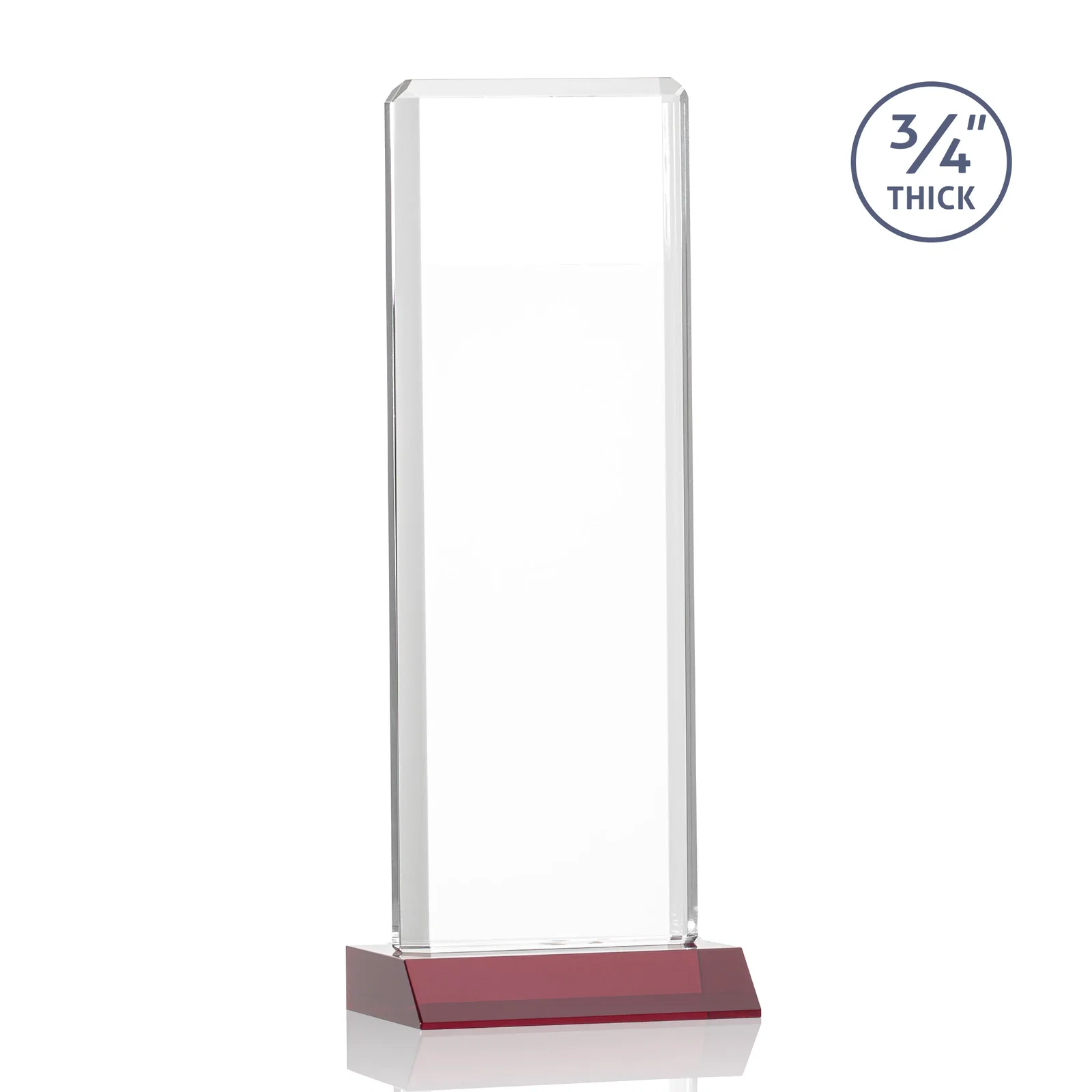 Custom engraved Starfire Crystal Vertical Award with Double-Beveled Edges, awards for volunteer appreciation