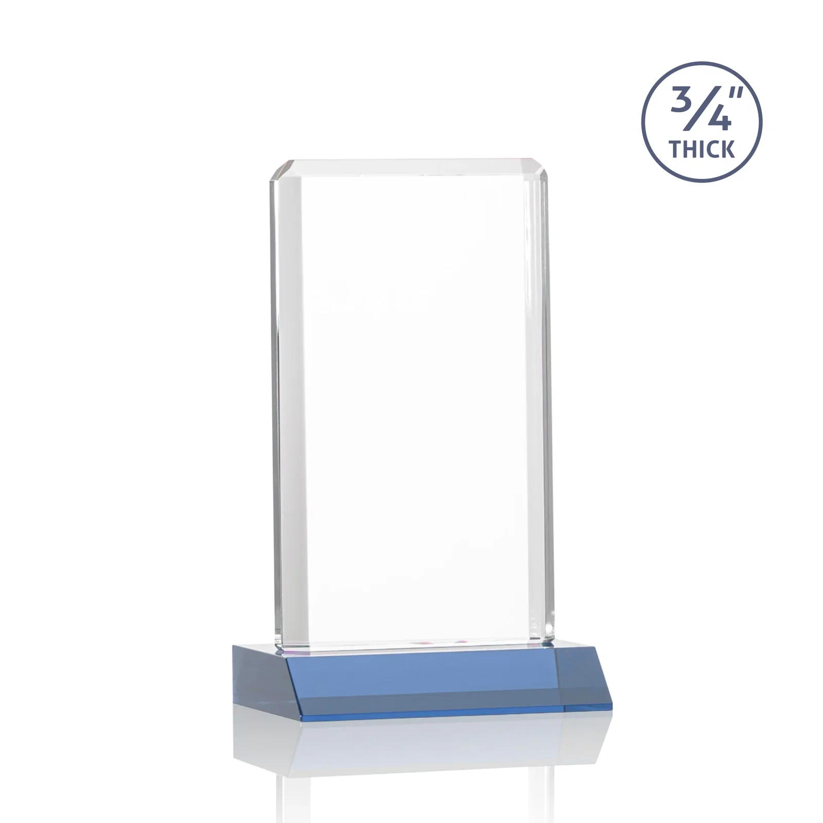 Custom engraved Starfire Crystal Vertical Award with Double-Beveled Edges, awards for dealer and partner awards