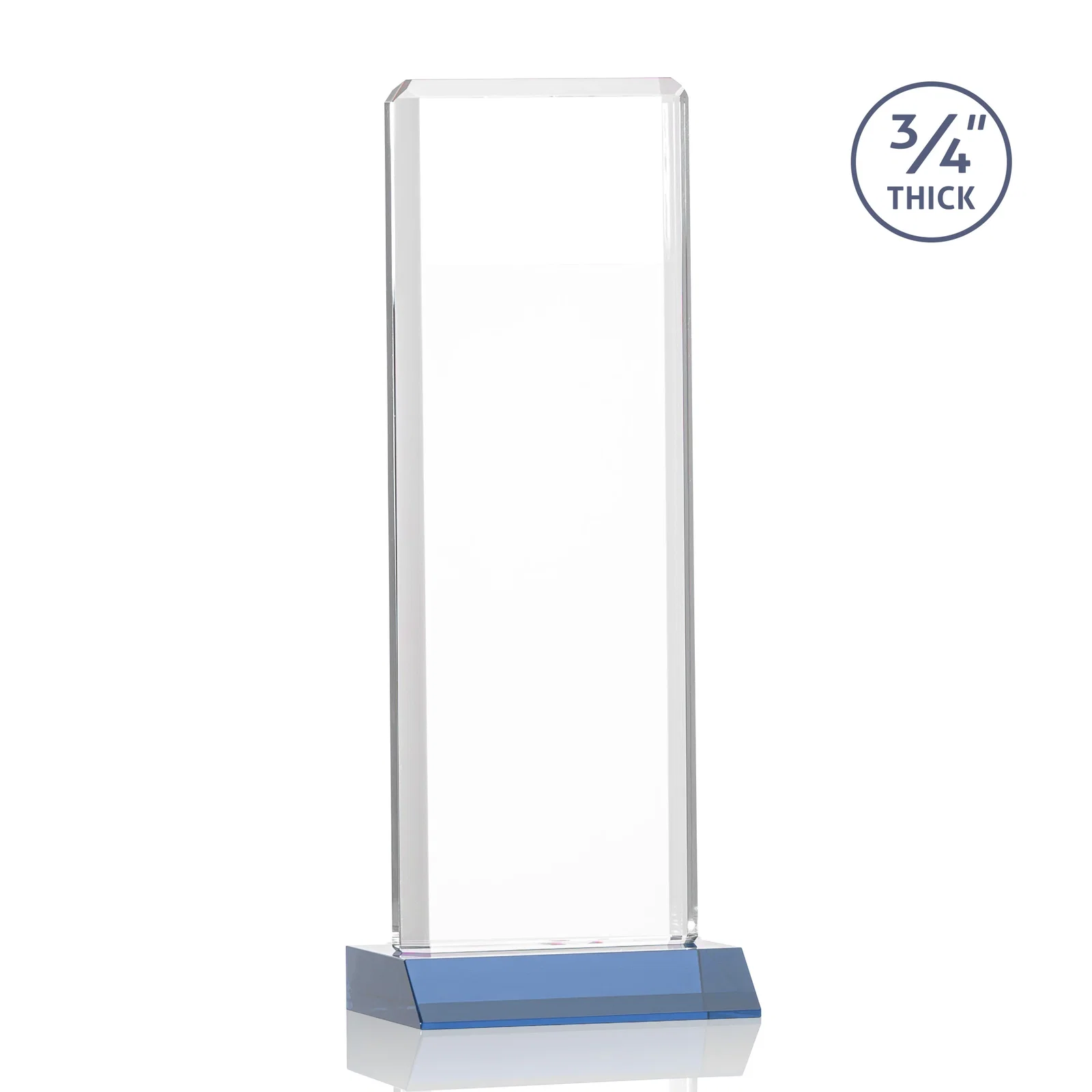 Custom Starfire Crystal Vertical Award with Double-Beveled Edges, awards, with your logo for employee recognition