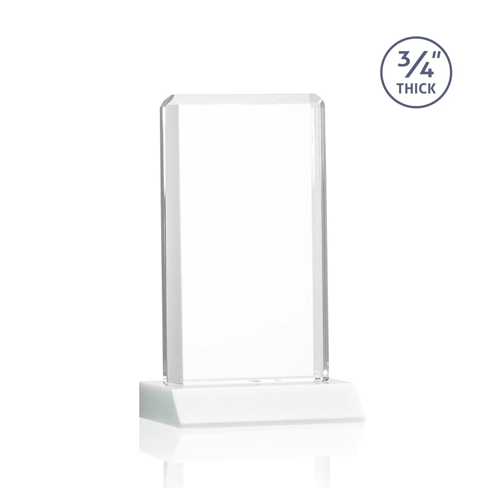 Custom Starfire Crystal Vertical Award with Double-Beveled Edges, awards, with your logo for corporate award ceremonies
