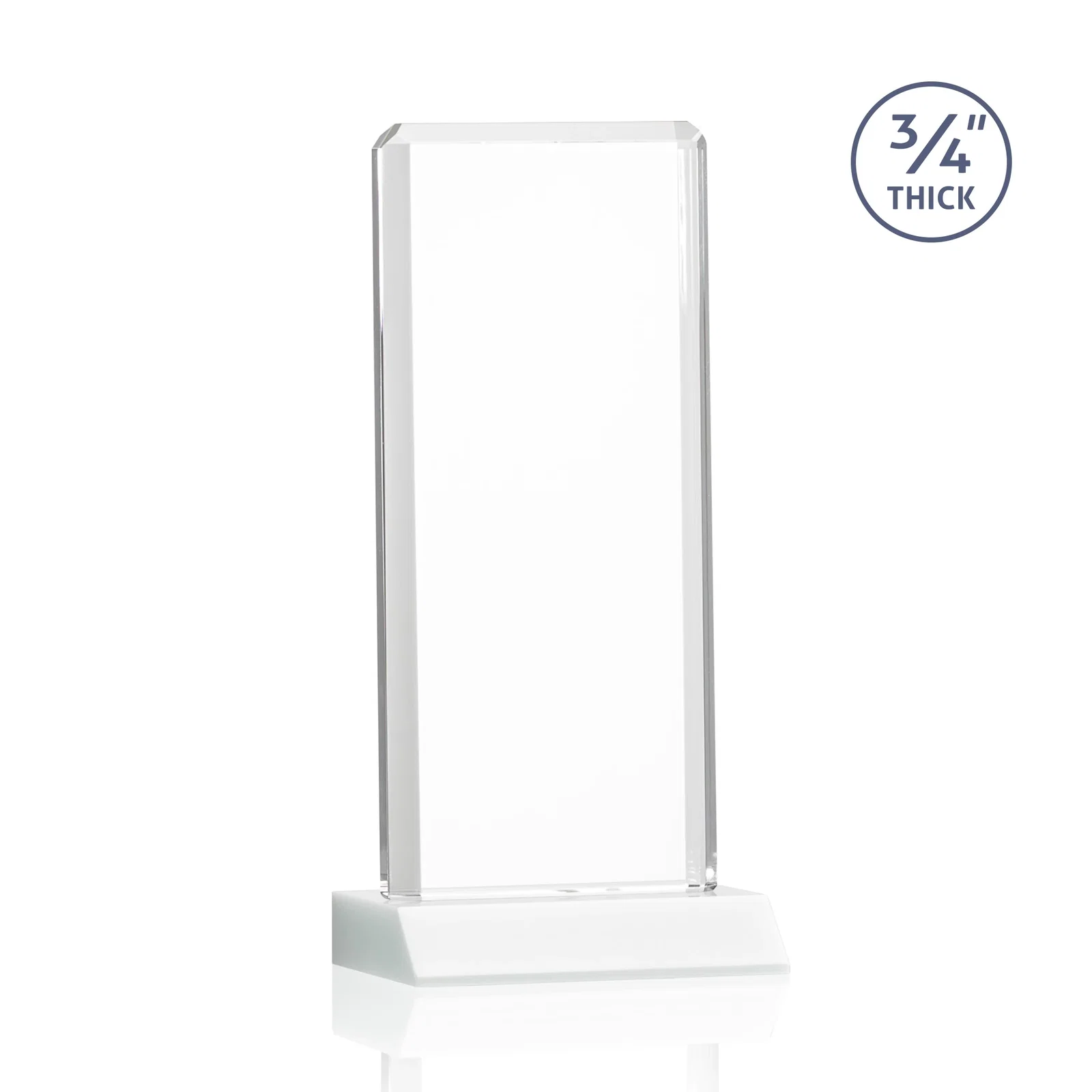 Custom Starfire Crystal Vertical Award with Double-Beveled Edges, awards, with your logo for service anniversary gifts