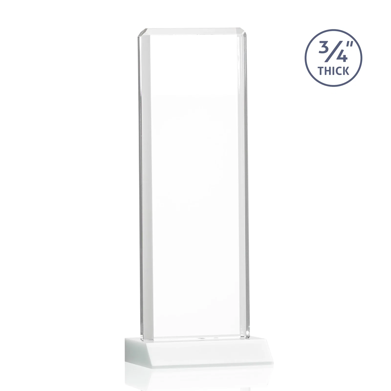 Custom Starfire Crystal Vertical Award with Double-Beveled Edges, awards, with your logo for sales achievement awards