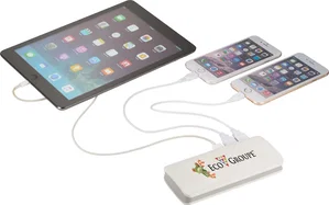 Spare 10000 mAh Power Bank with Flashlight, Charges 3 Devices