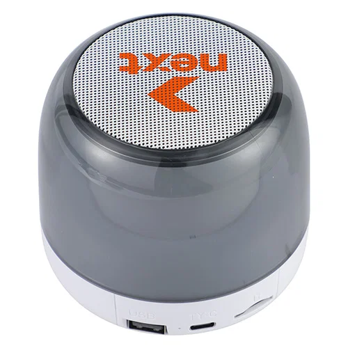 Custom branded Spark 5W light-up wireless speaker, front view of promotional Bluetooth speaker