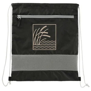 Sparks Recycled Drawstring Bag with Mesh Accents