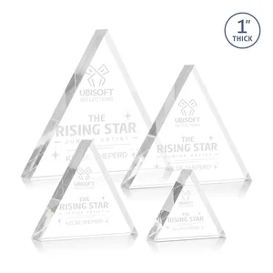 One-Inch-Thick Acrylic Triangle Desk Award