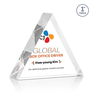 One-Inch-Thick Acrylic Triangle Desk Award