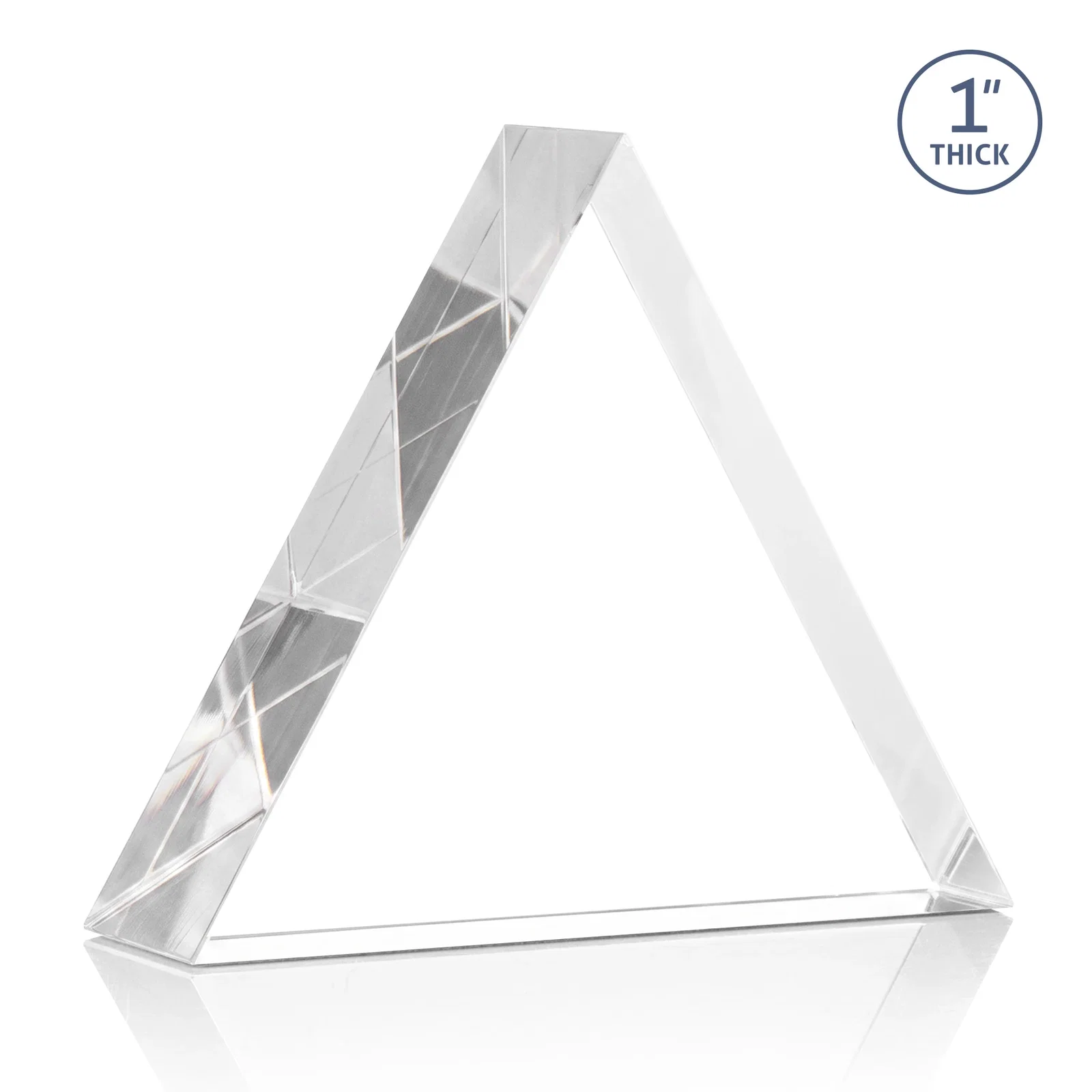 Custom engraved One-Inch-Thick Acrylic Triangle Desk Award for sales achievement awards