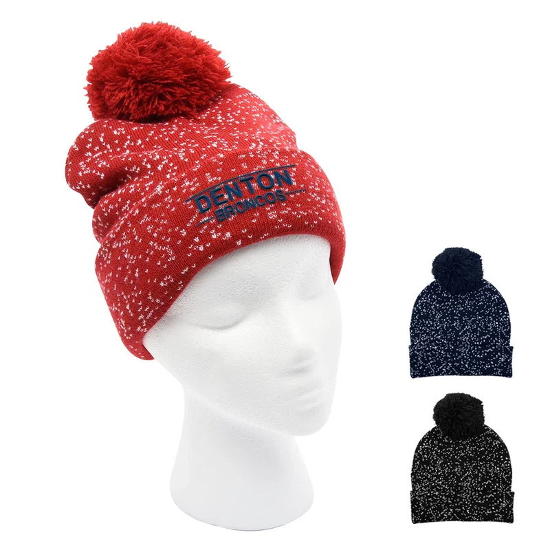 Speckled Pom Beanie With Cuff — view 7