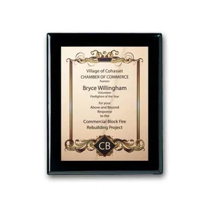 Full Color Gold Plate Plaque on Ebony Piano Finish