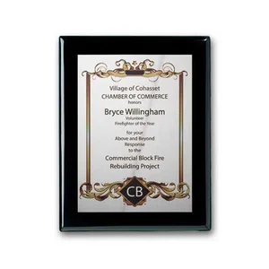 Full Color Silver Plate Plaque on Ebony Piano Finish
