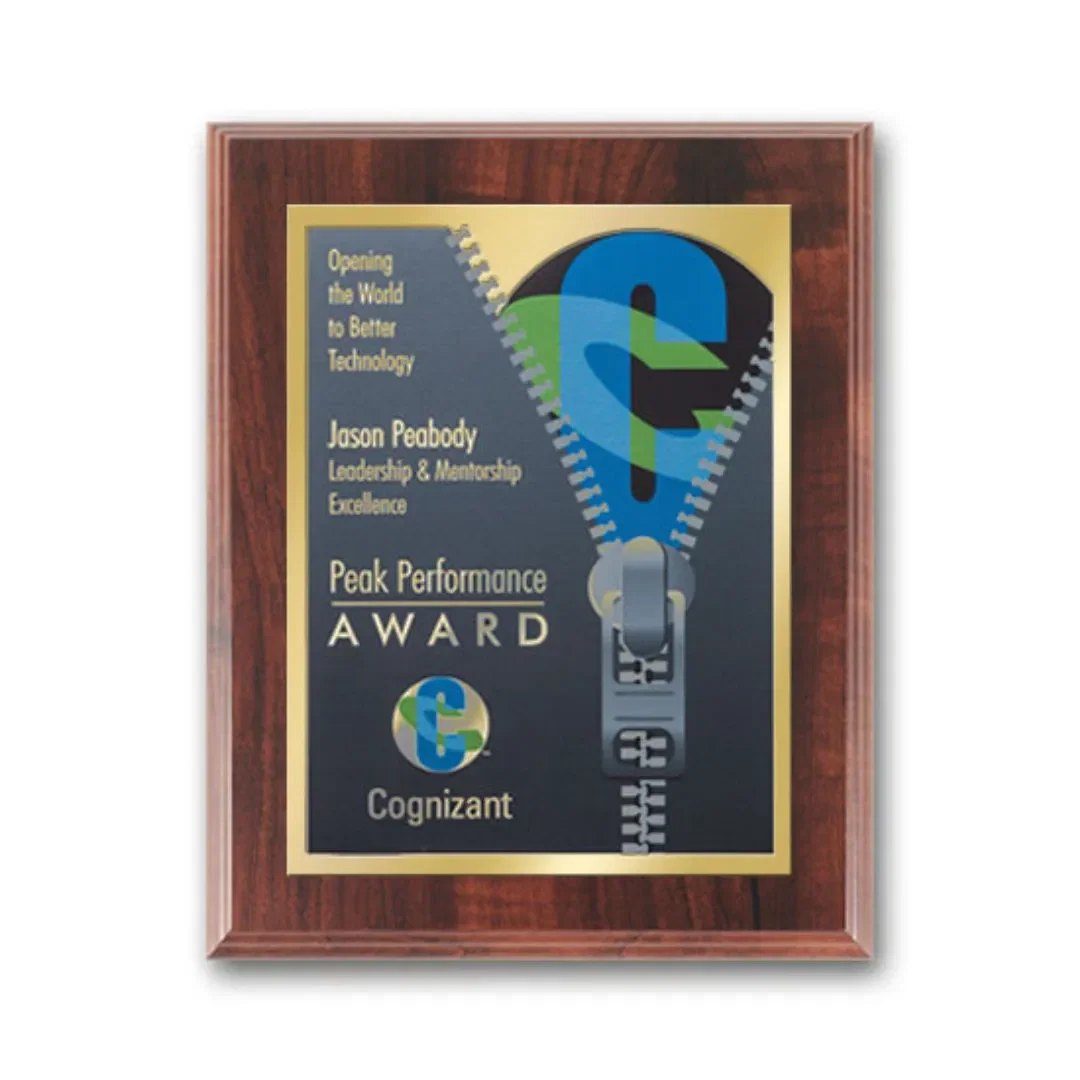 SpectraPrint™ Plaque (Walnut Gold) — view 2