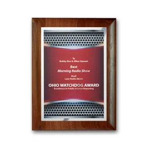 Full Color Silver Plate Plaque on Rolled-Edge Walnut