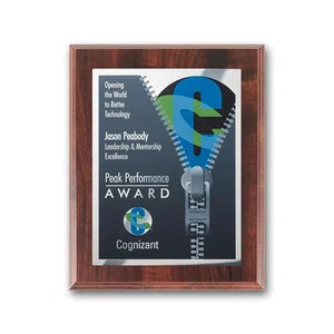 Full Color Silver Plate Plaque on Simulated Walnut