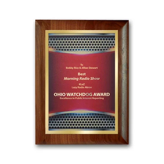 SpectraPrint™ Plaque (Walnut Rolled Edge Gold) — view 2
