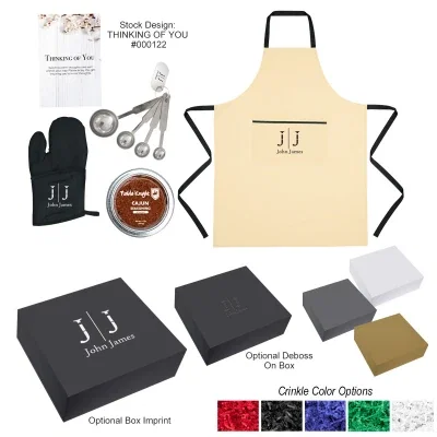 Food gift set built around small silver spice tins