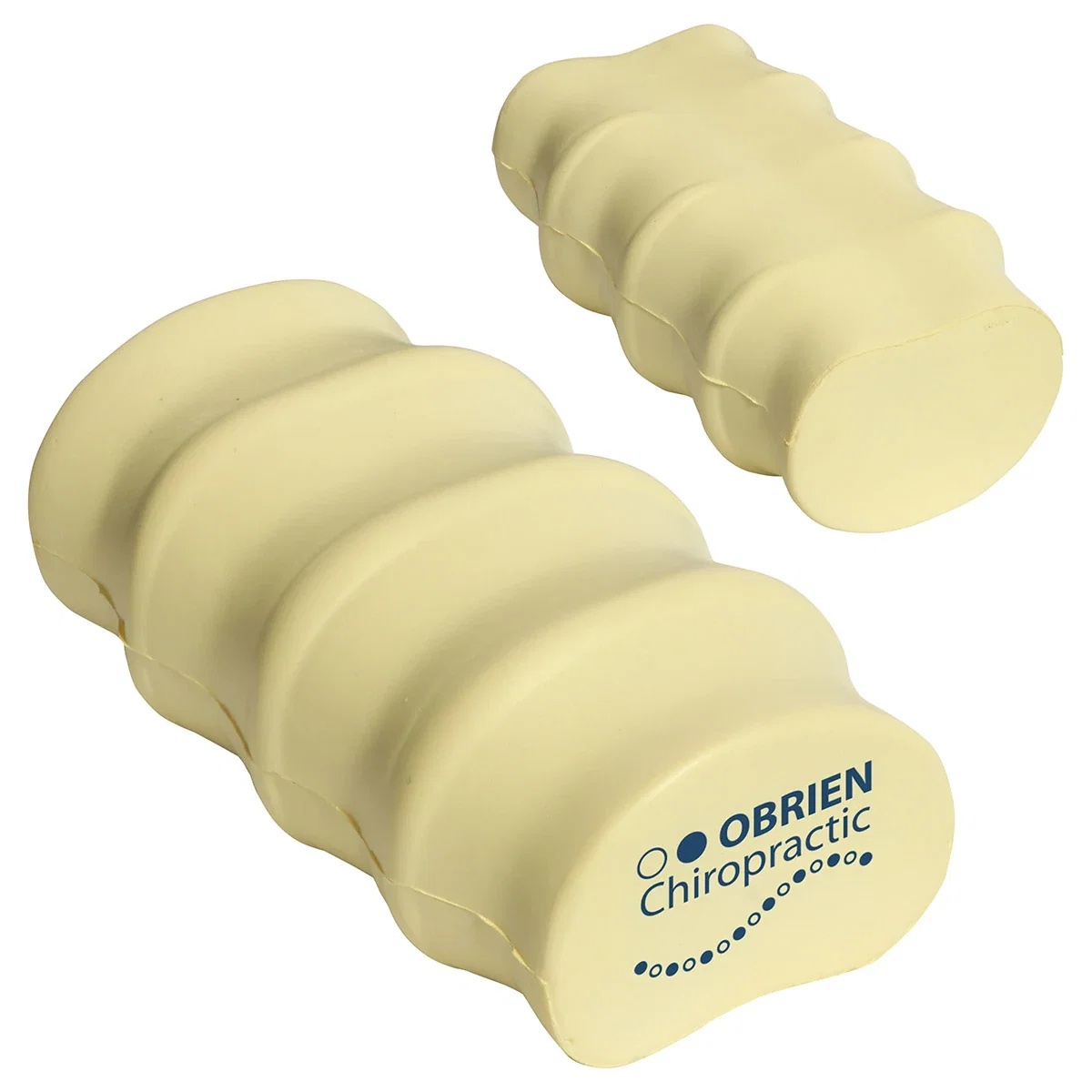 Spinal cord shaped stress reliever, 2-1/4 x 3-1/4 x 1-1/4 inches