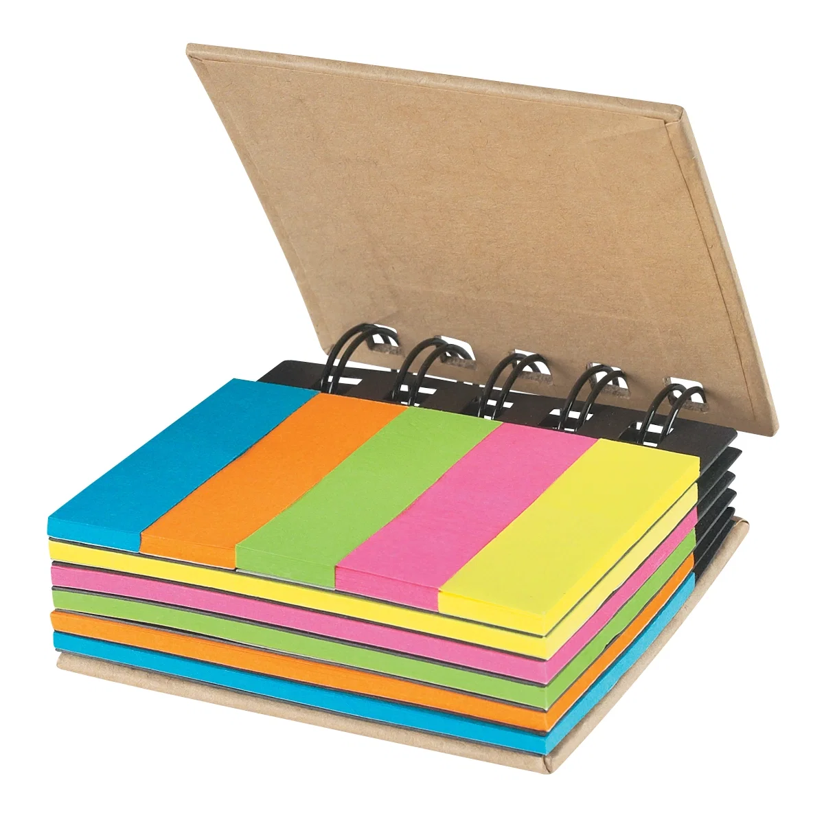 Inside spread revealing rows of colored tabs