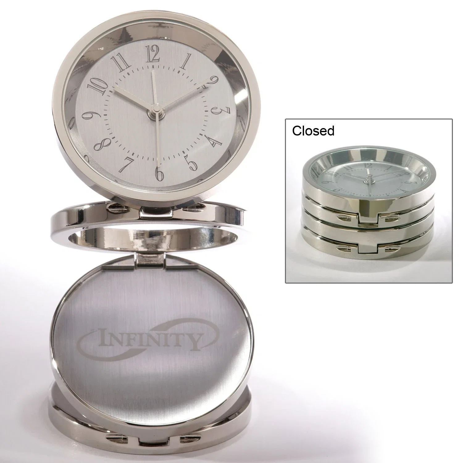 Promotional Spiral Clock — Silver — view 2