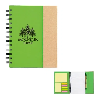 Sticky note pads tucked inside the front cover