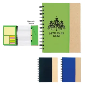 Spiral Notebook With Sticky Notes And Flags — 6" W x 7" H & Small